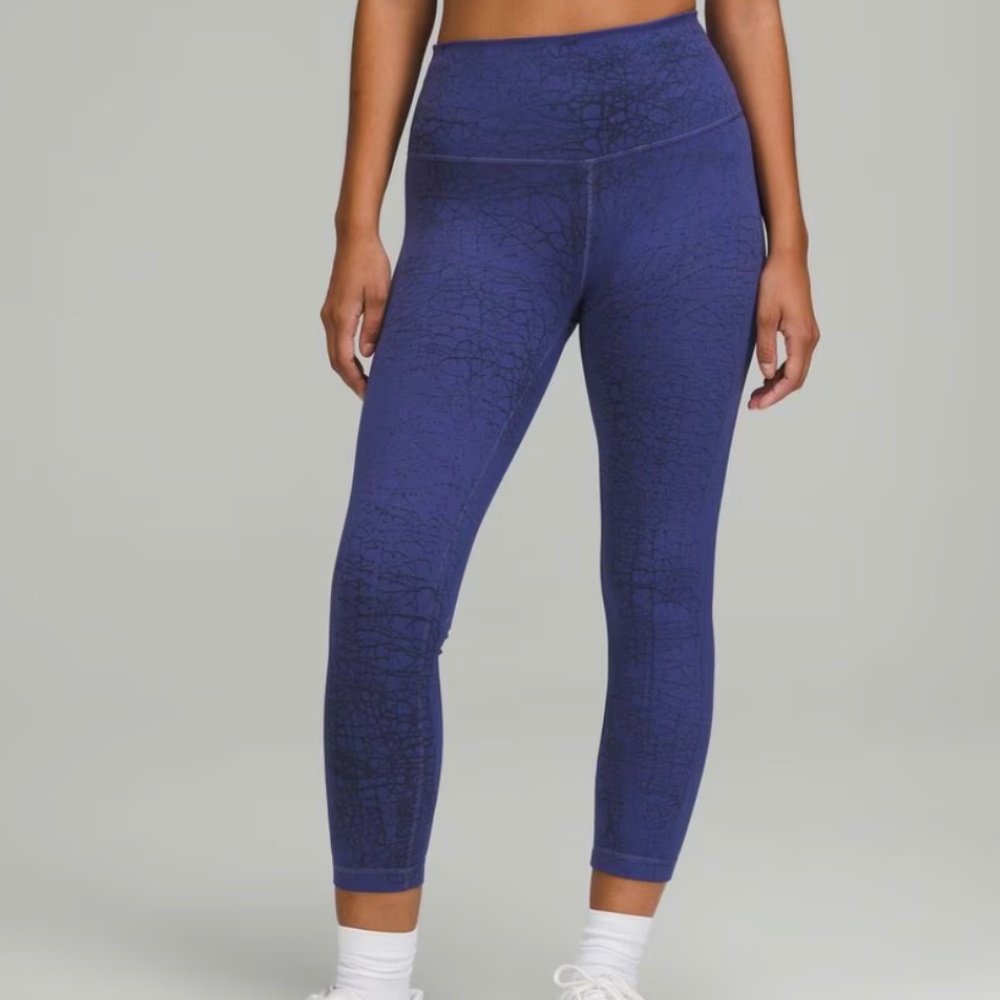 NWT Lululemon Wunder Train High-Rise Tight 25" Blue Thread Dye (Size 4)